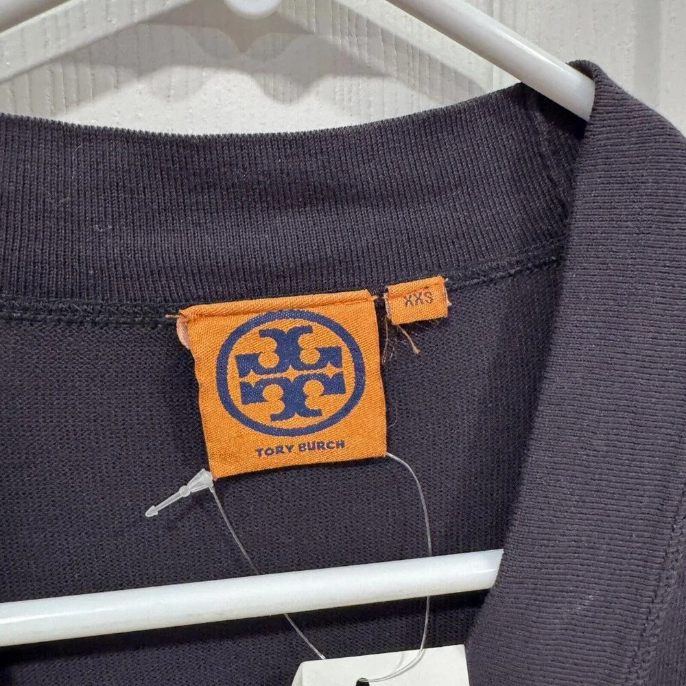 Women’s Tory‎ Burch Blue Cardigan Size Xxs 2XS Signature Buttons Logo